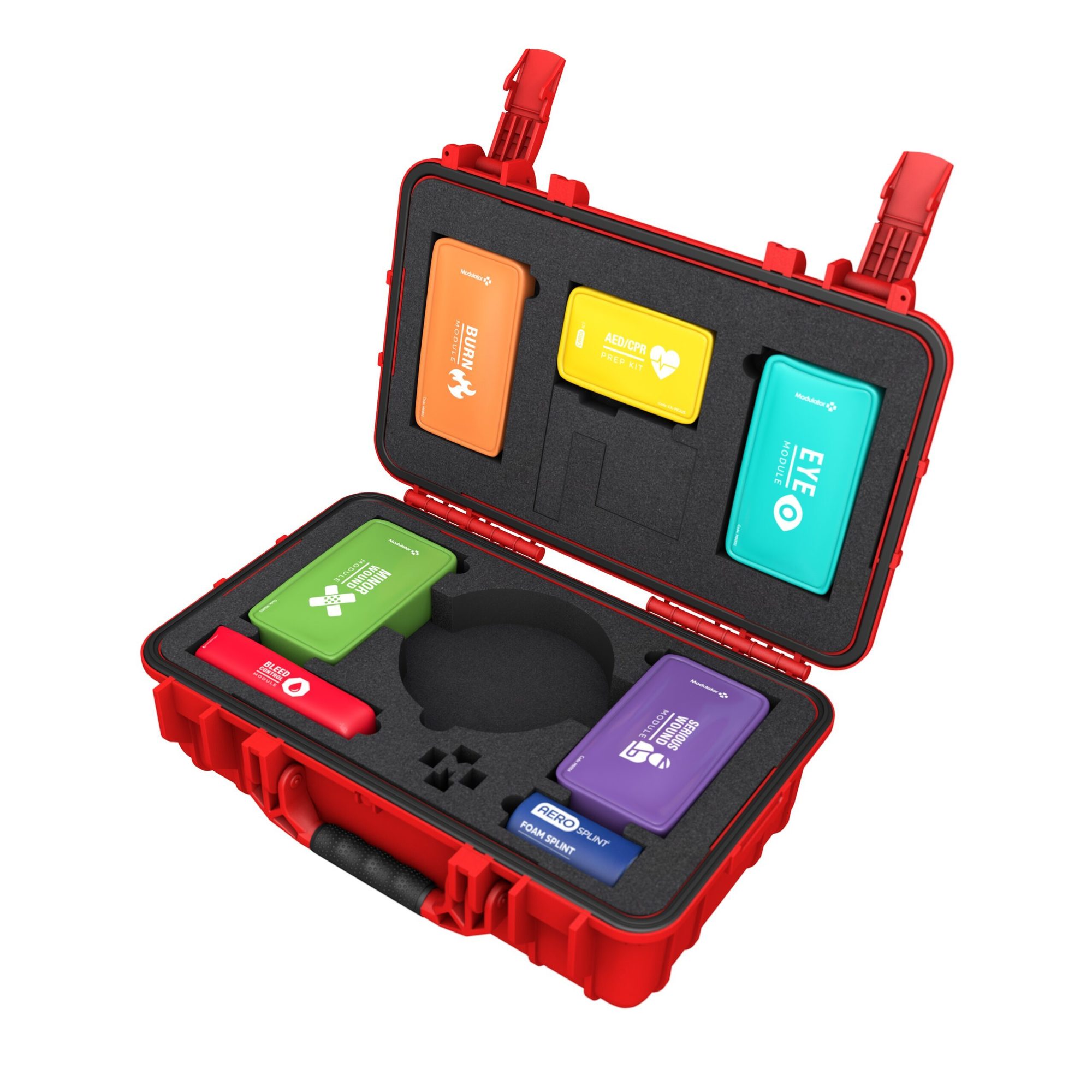 Aero Healthcare, Modulator Trauma Kit + Bleed Control without AED - XL Case, Items Per Kit 295 Class B, ANSI Compliant, Model# M600-7